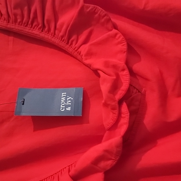 Crown and Ivy red scallops dress. Great for Upcoming Patriotic Holidays!!! NWT - Picture 3 of 4